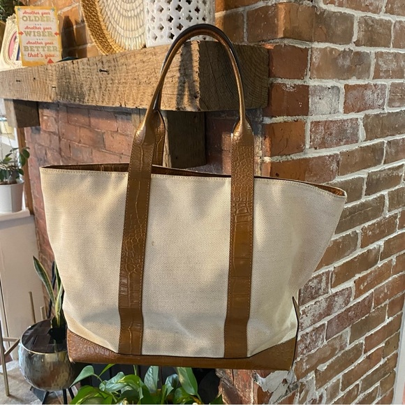 MICHAEL KORS Fulton Canvas & Croc Embossed Leather Tote - Picture 3 of 8